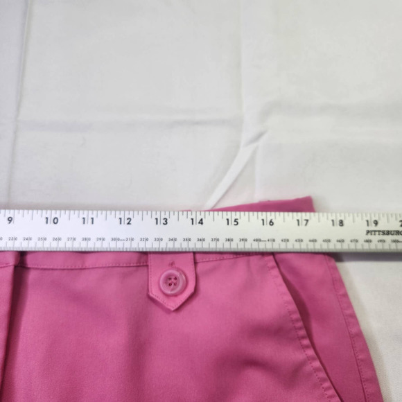 Greg Norman Chino Golf Shorts Flat Front Zip Fly Button Closure Pink Size 12 - Picture 4 of 6
